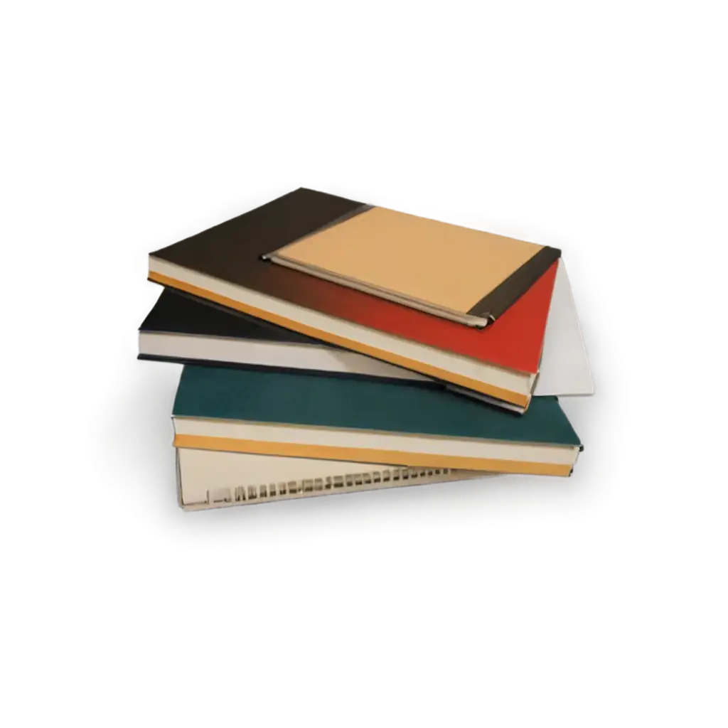 Stack-of-Notebooks-PNG-Capturing-Organization-and-Creativity-in-Digital-Form