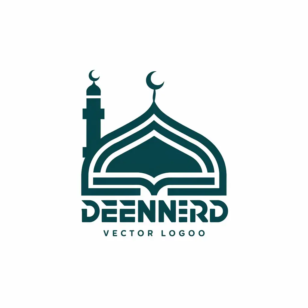 LOGO Design for DeenNerd Minaret and Dome Symbol for Religious Industry