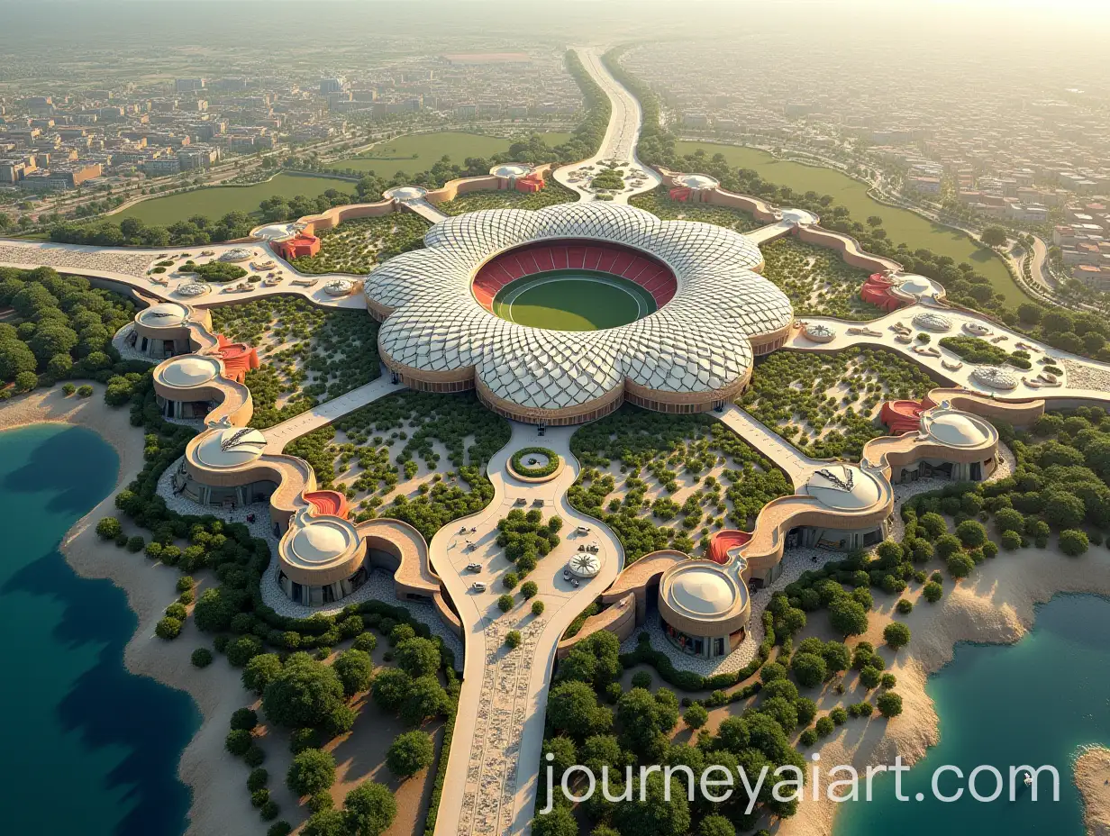 Master-Plan-of-Olympic-Village-with-Arabic-Geometric-Patterns-and-Floral-Stadium-Design