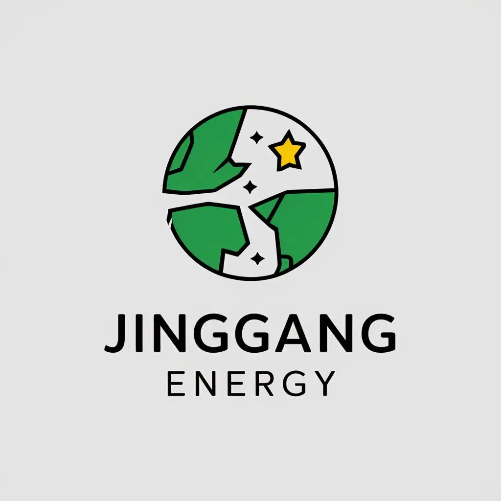 a vector logo design,with the text "Jinggang Energy", main symbol:earth/stars,Moderate,be used in Others industry,clear background