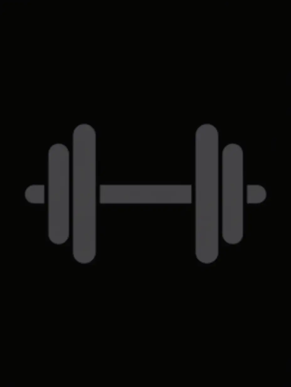 Minimalist Black Dumbbell Pictogram for Fitness