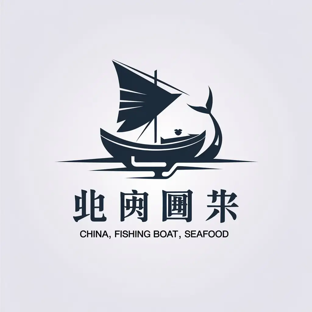 LOGO Design for China Fishing Boat Seafood Restaurant Minimalistic Vector Style with Clear Background