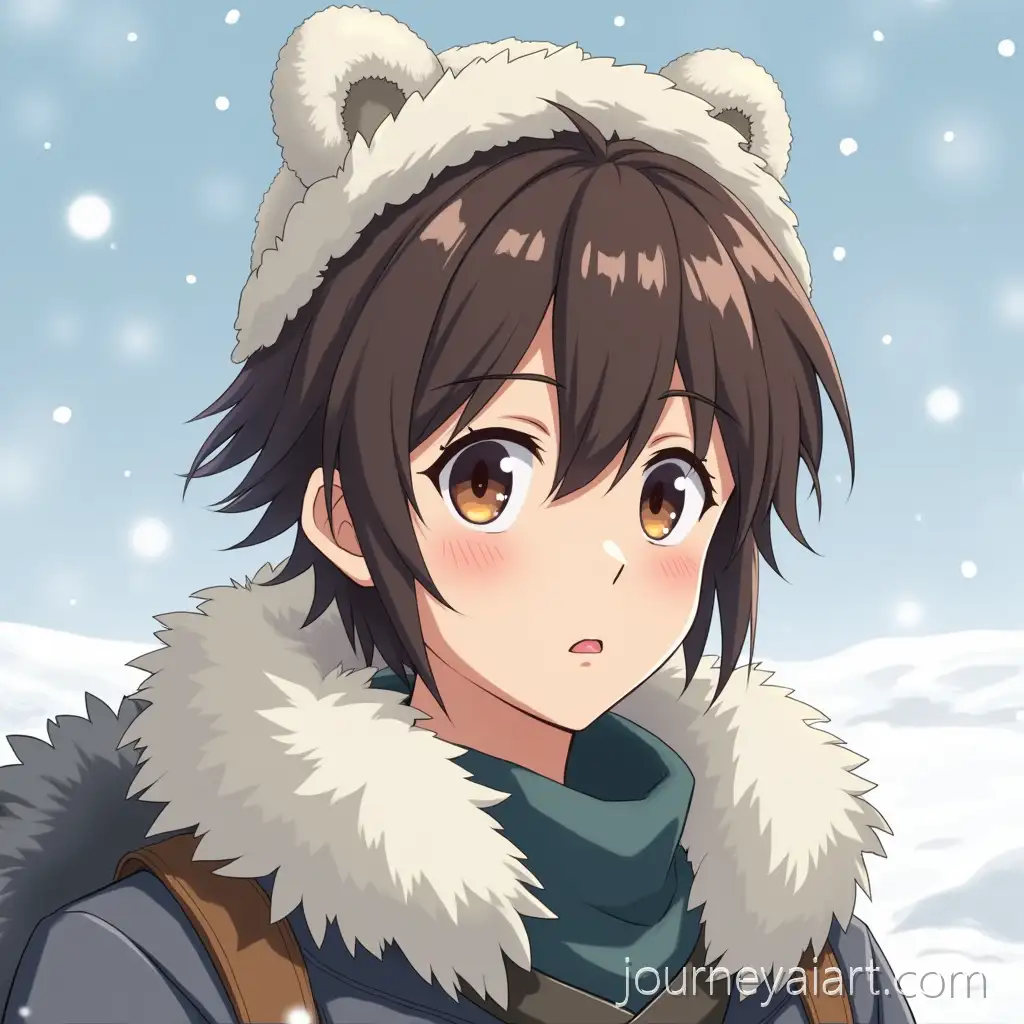 Anime-Style-PortraitAI-Art-Prompt-Expansion-of-a-Young-Man-in-Winter-Coat-with-Snowy-Background