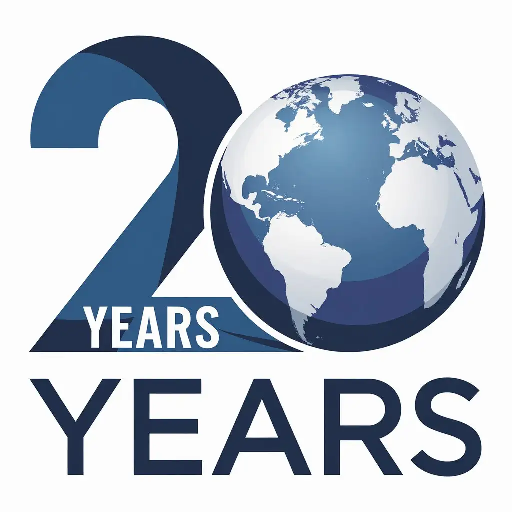 LOGO-Design-For-20-Years-Blue-Earth-Vector-Logo-Design-for-Others-Industry