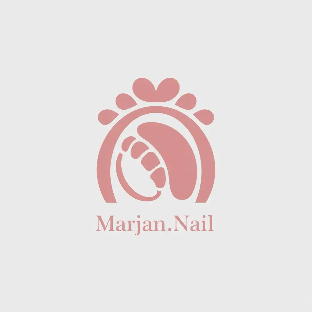 a vector logo design,with the text "Marjan.Nail", main symbol:toenail,Moderate,be used in Beauty Spa industry,clear background