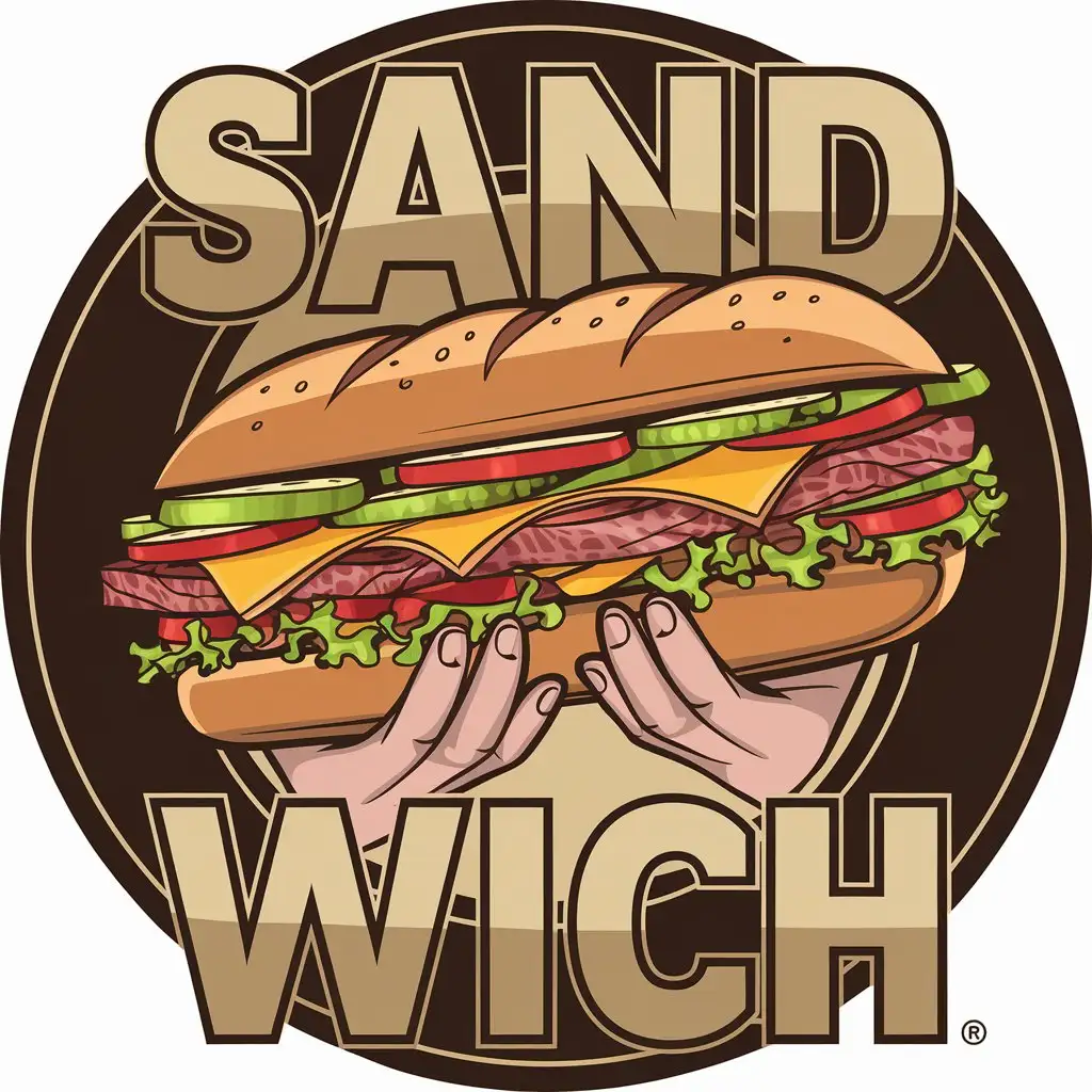 a vector logo design,with the text "Sand Wich", main symbol:Sandwich in John Wick style,Moderate,clear background