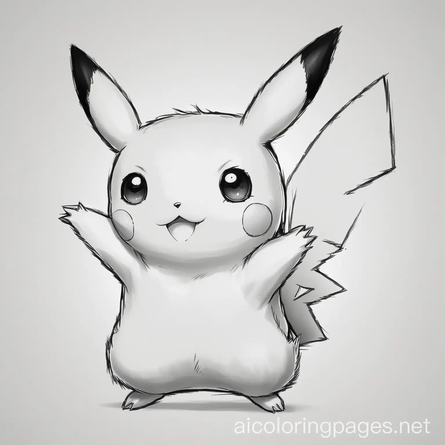 Charming-Pikachu-Line-Art-Coloring-Page