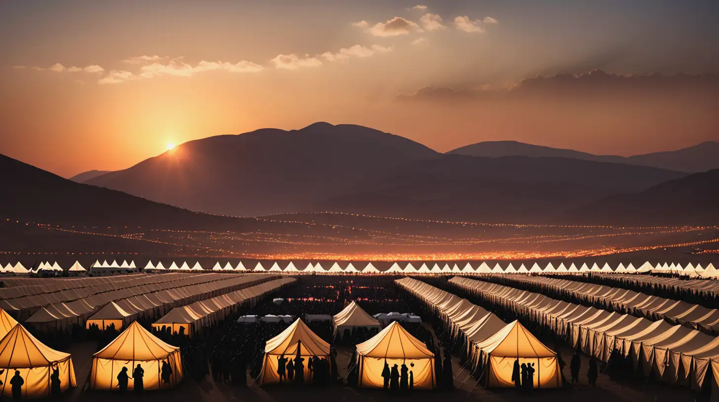 Silhouette of Hebrew Israelites in Sunset Campsite