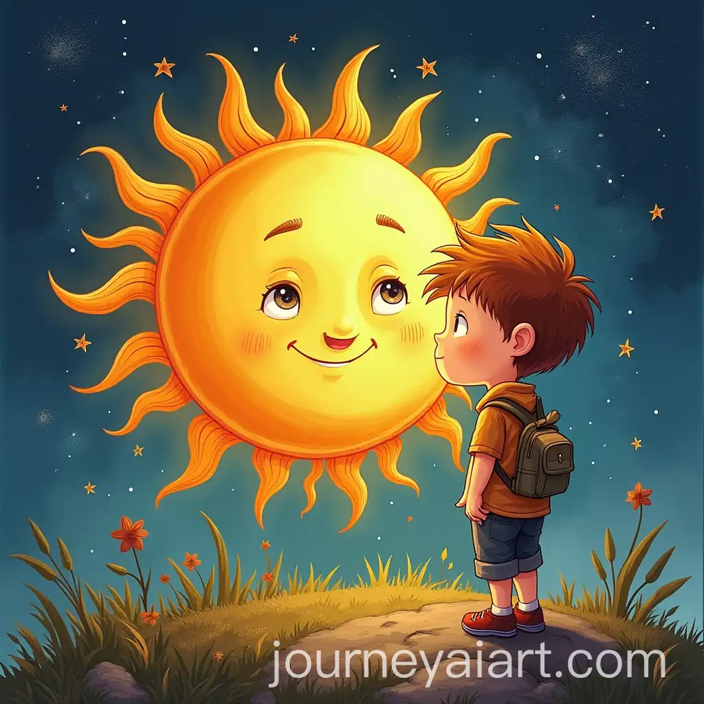 SixYearOld-Boy-Named-Leo-and-a-Happy-Sun-Looking-at-Each-Other