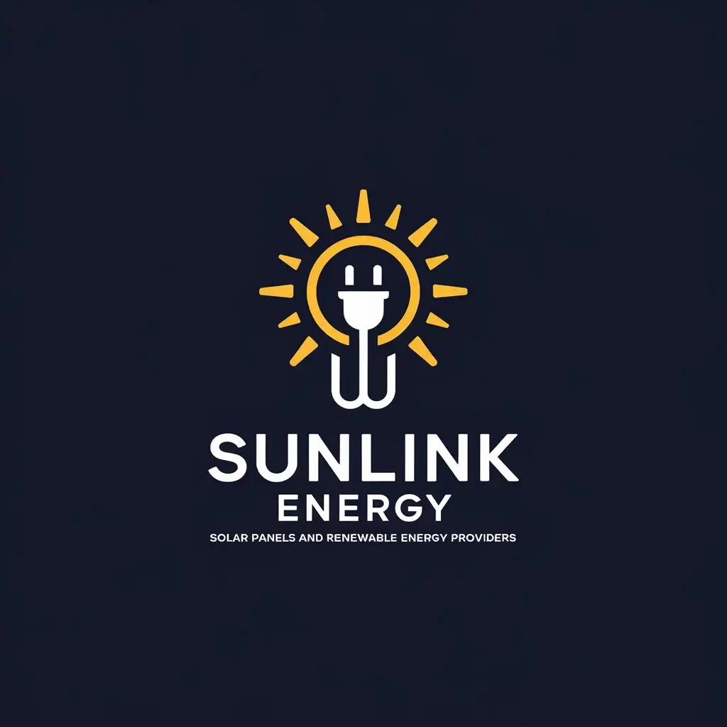 LOGO Design for Sunlink Energy Clean Modern Iconic with Solar Panels and Renewable Energy Theme