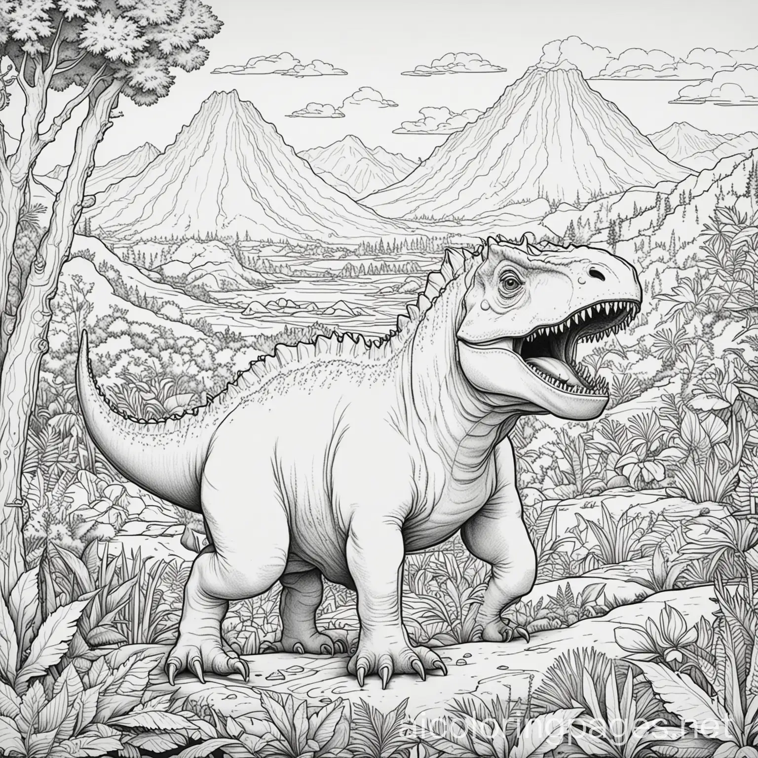 Playful-Dinosaurs-in-a-Jungle-Landscape