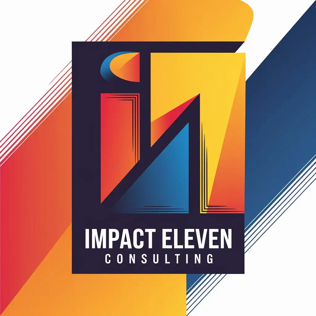 LOGO Design for Impact Eleven Consulting Modern Bold Design with Abstract Shapes and Vibrant Colors