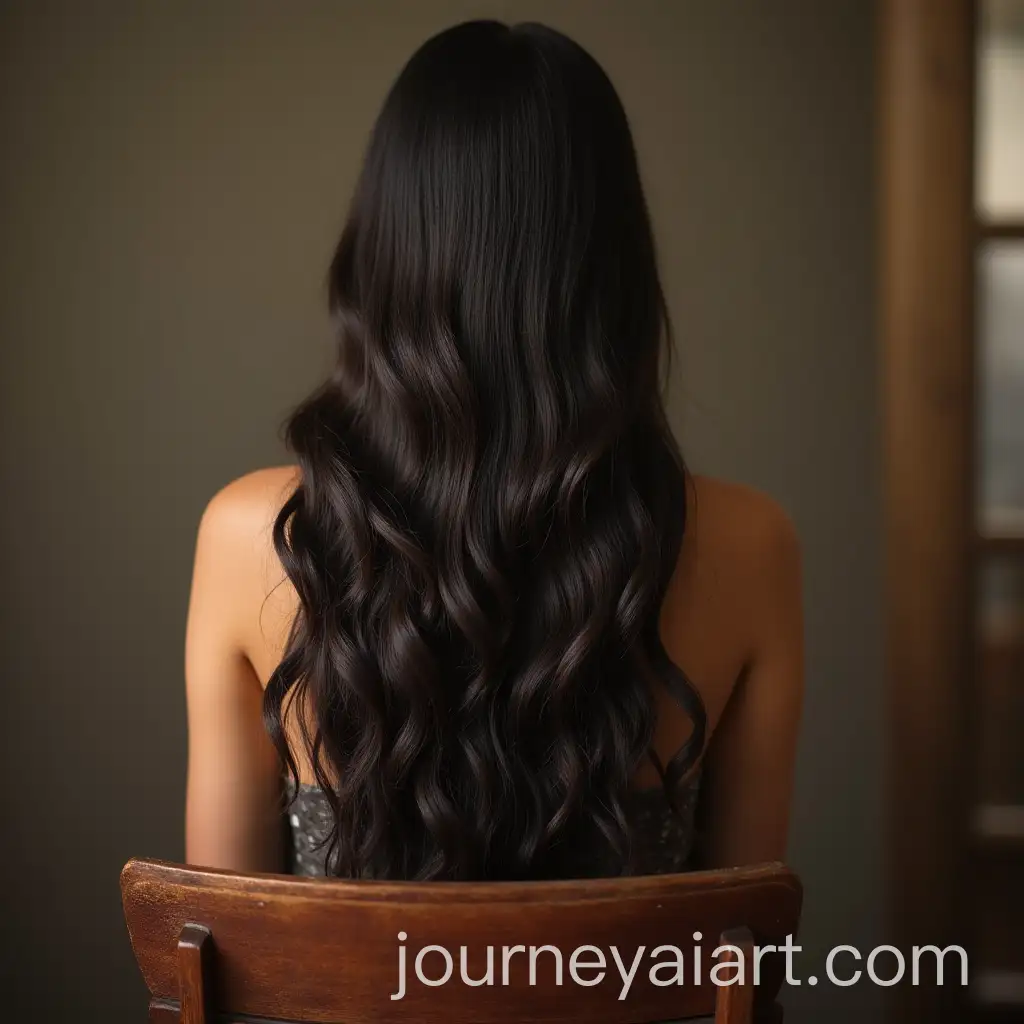 Indian-Woman-with-Long-Oiled-Hair-Sitting-on-a-Chair