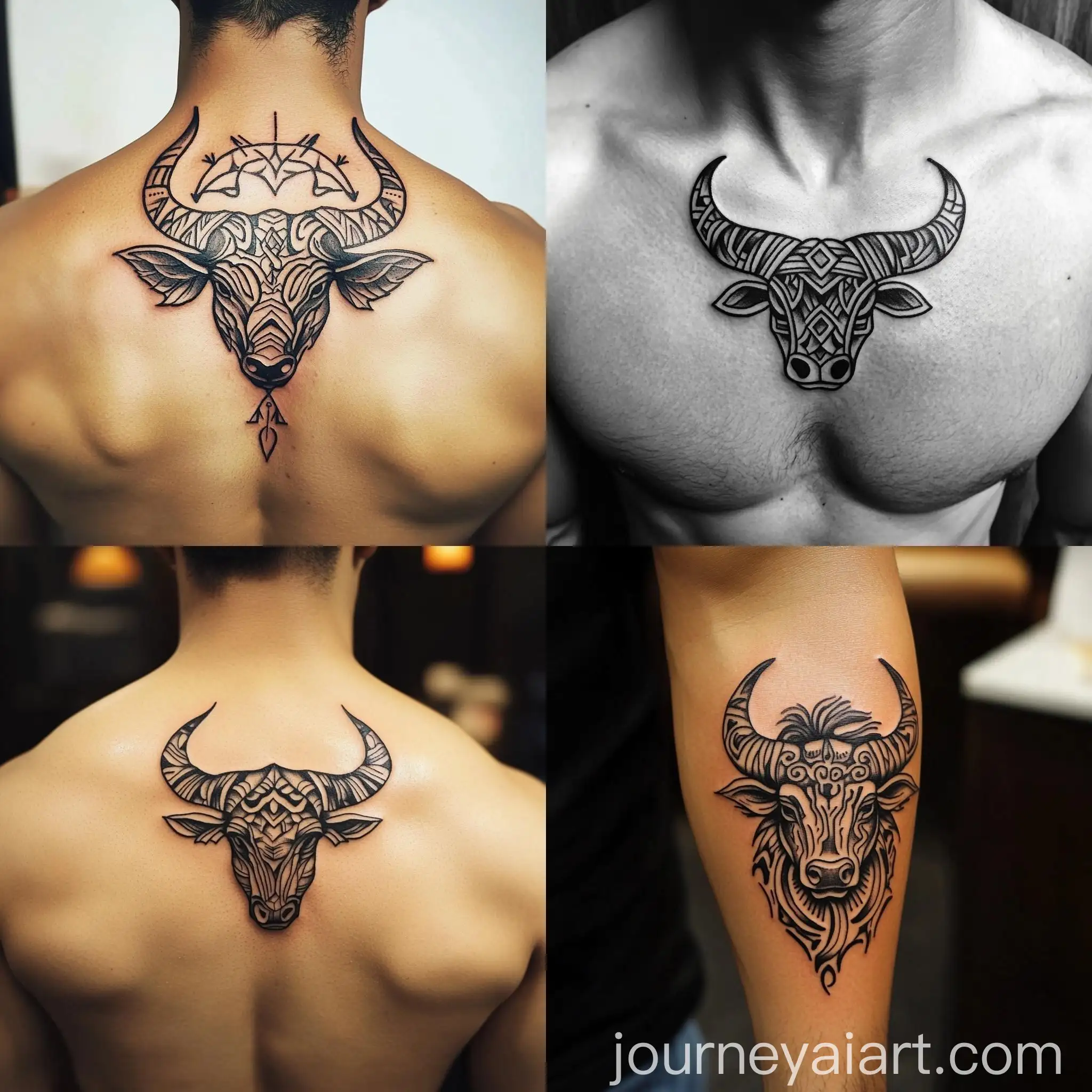 Tribal-Style-Taurus-Tattoo-Design