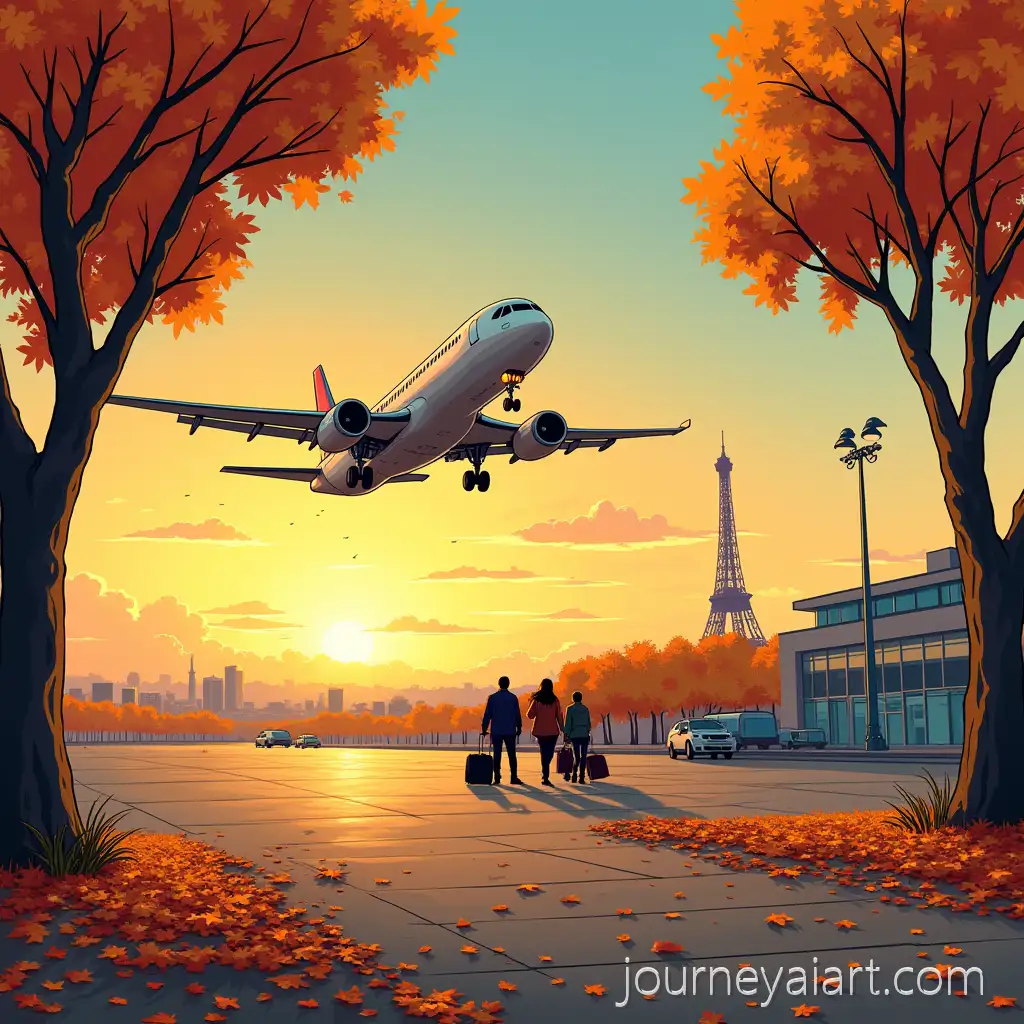 Plane-Landing-at-Paris-Airport-in-Autumn-with-Passengers-Exiting
