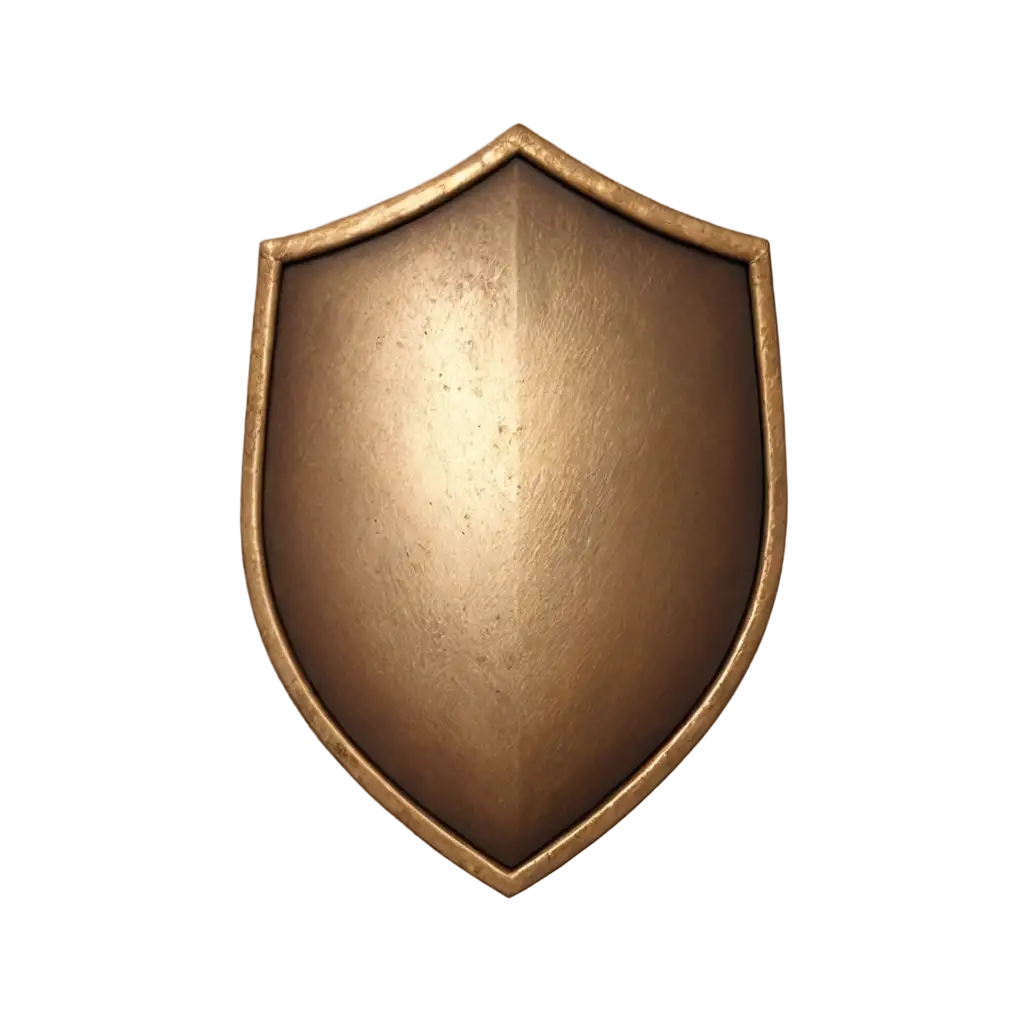 3d gold and brown shield