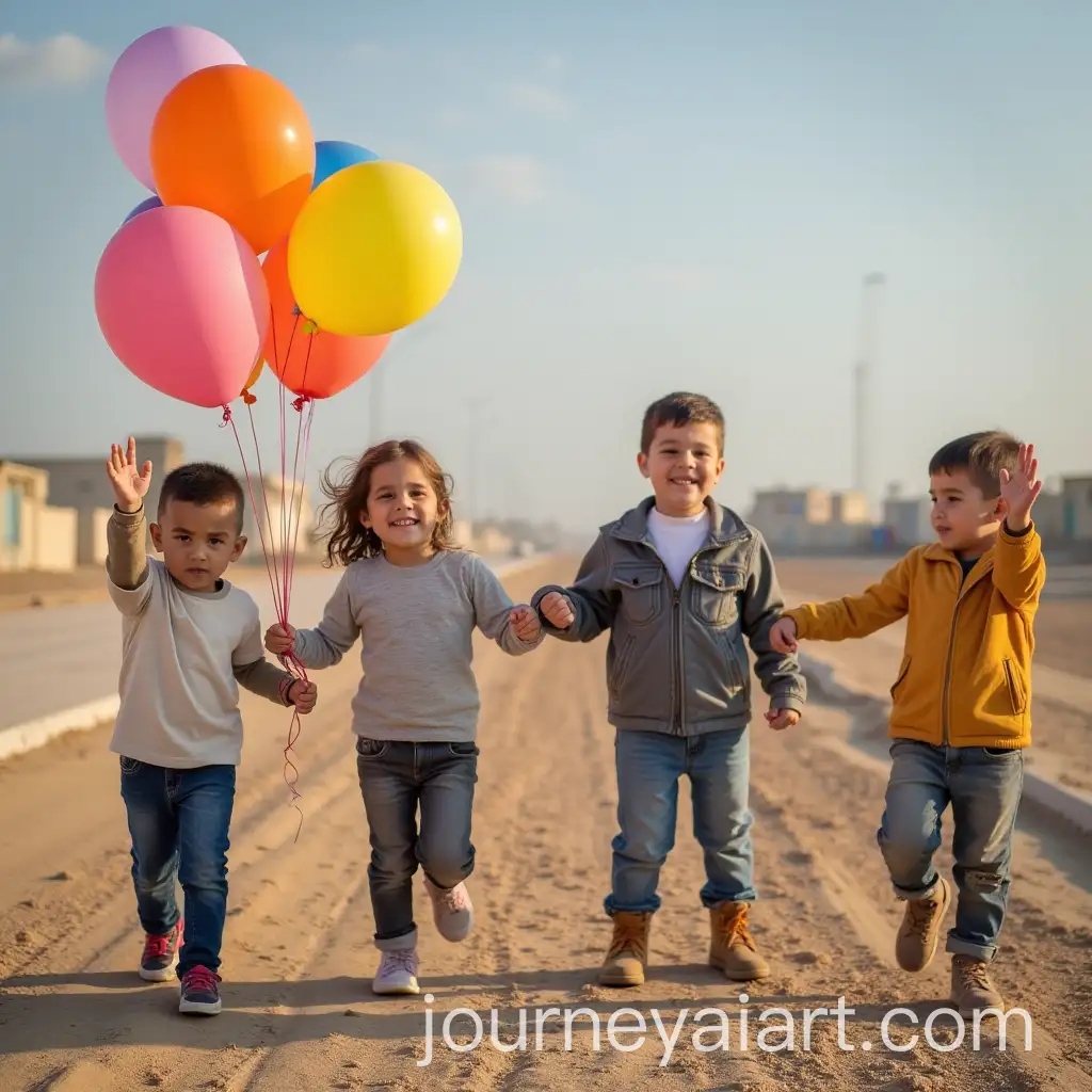 Children-of-Gaza-Joyfully-Playing-with-Balloons-After-Ceasefire