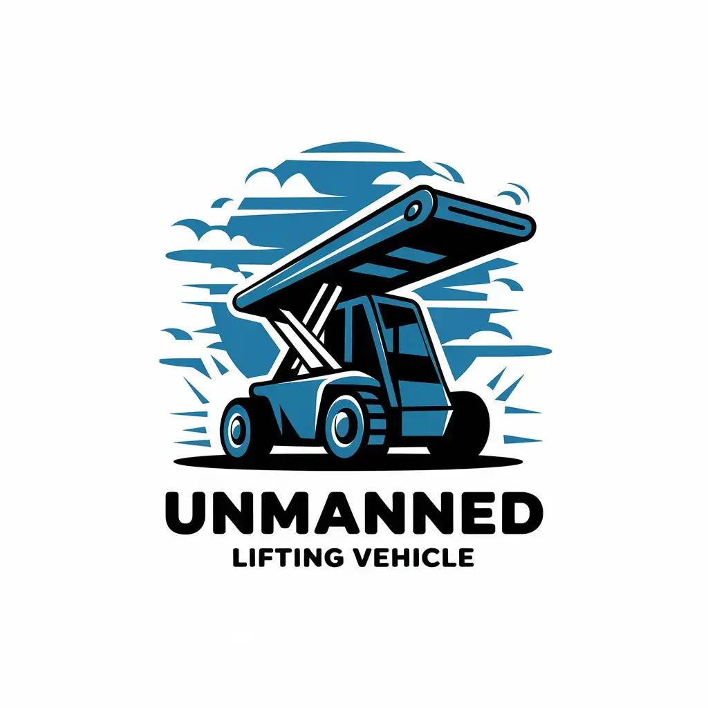 LOGO Design for Unmanned Lifting Vehicle Vector Design with Unmanned Lift Truck Symbol for Technology Industry