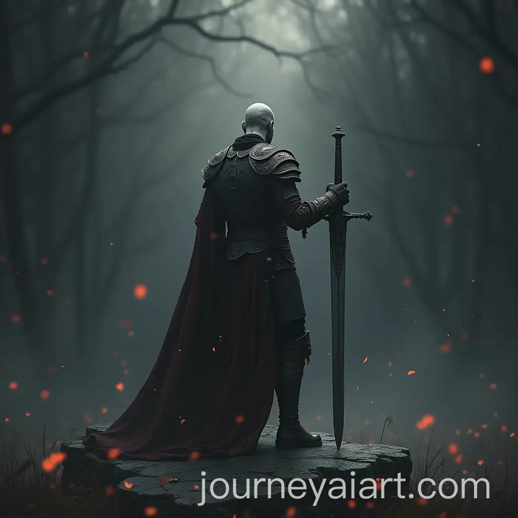 Warrior-Half-Hallowing-Standing-on-Sword-in-Dark-Souls-Cutscene