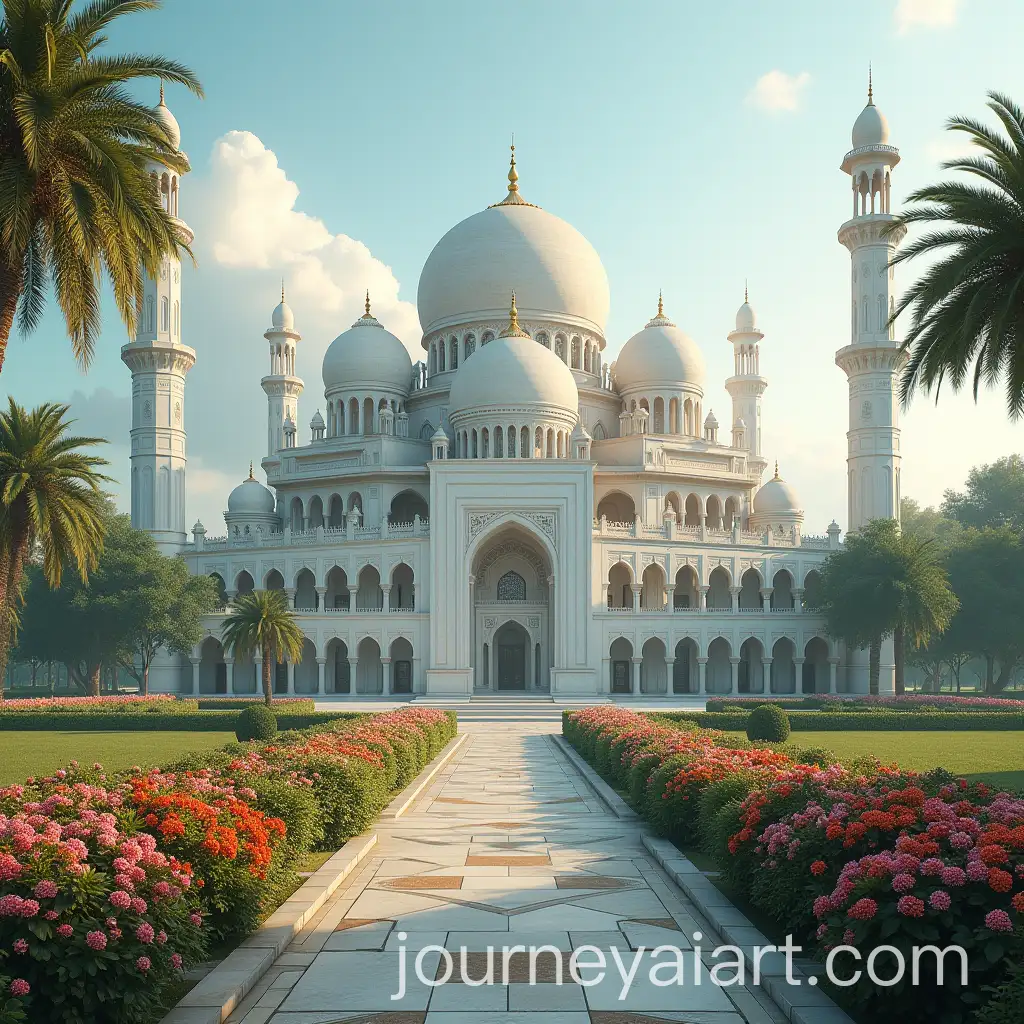 Grand-MultiStory-Mosque-Surrounded-by-Lush-Gardens-in-a-ParadiseLikeAI-Image-Prompt-Expansion-Setting