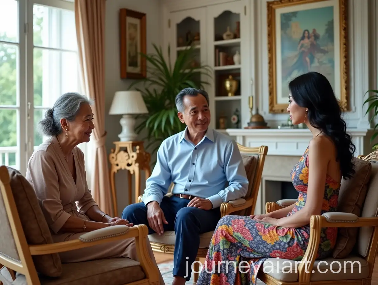 Thai-Family-Conversation-in-GingerbreadStyle-Drawing-Room