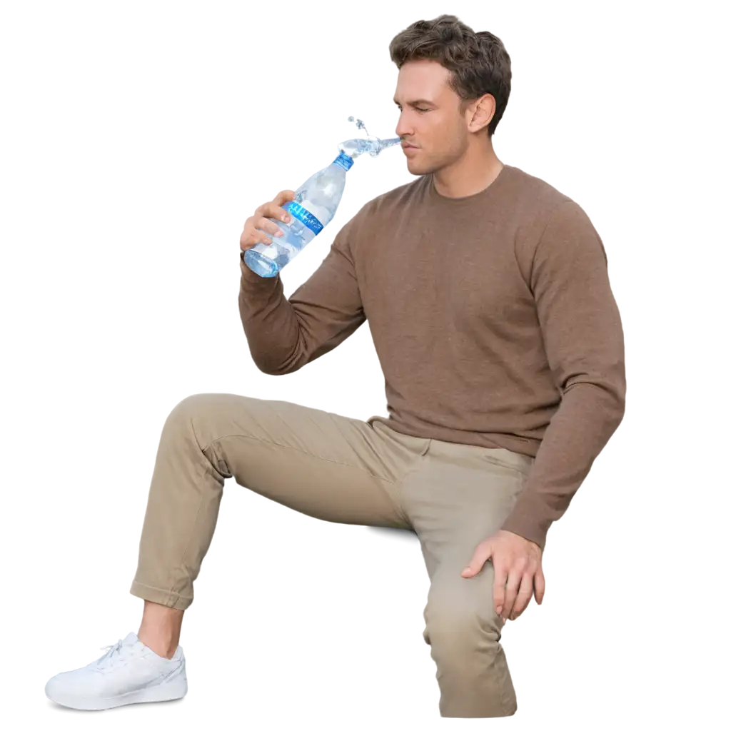 Man-Drinking-Water-from-a-Glass-HighQuality-PNG-Image-for-Versatile-Usage