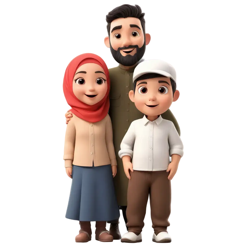 Islamic-Family-Cartoon-PNG-HighQuality-and-Versatile-Image-for-Various-Uses