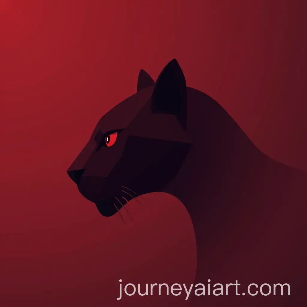 Burgundy-Panther-Logo-in-Futurism-and-Hyperminimalism-Styles