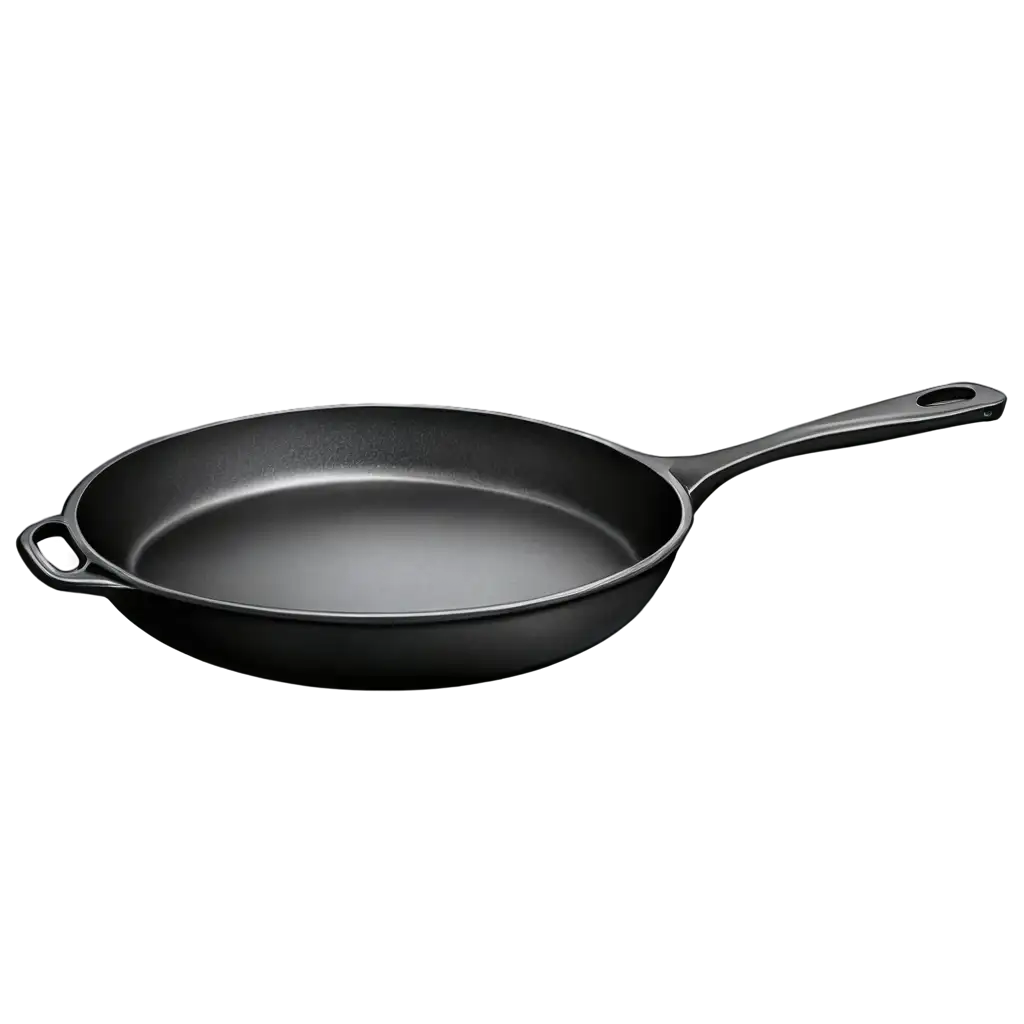 Vintage-Cast-Iron-Skillet-PNG-Realistic-Detailed-Kitchen-Cookware-Illustration-with-Glossy-Finish