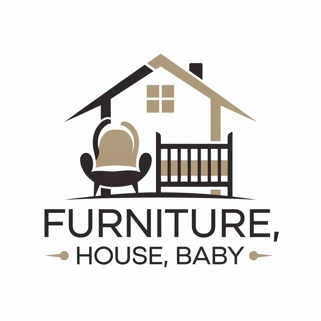 LOGO Design for Furniture House Baby Vector Design with Moderate Symbol for Real Estate Industry