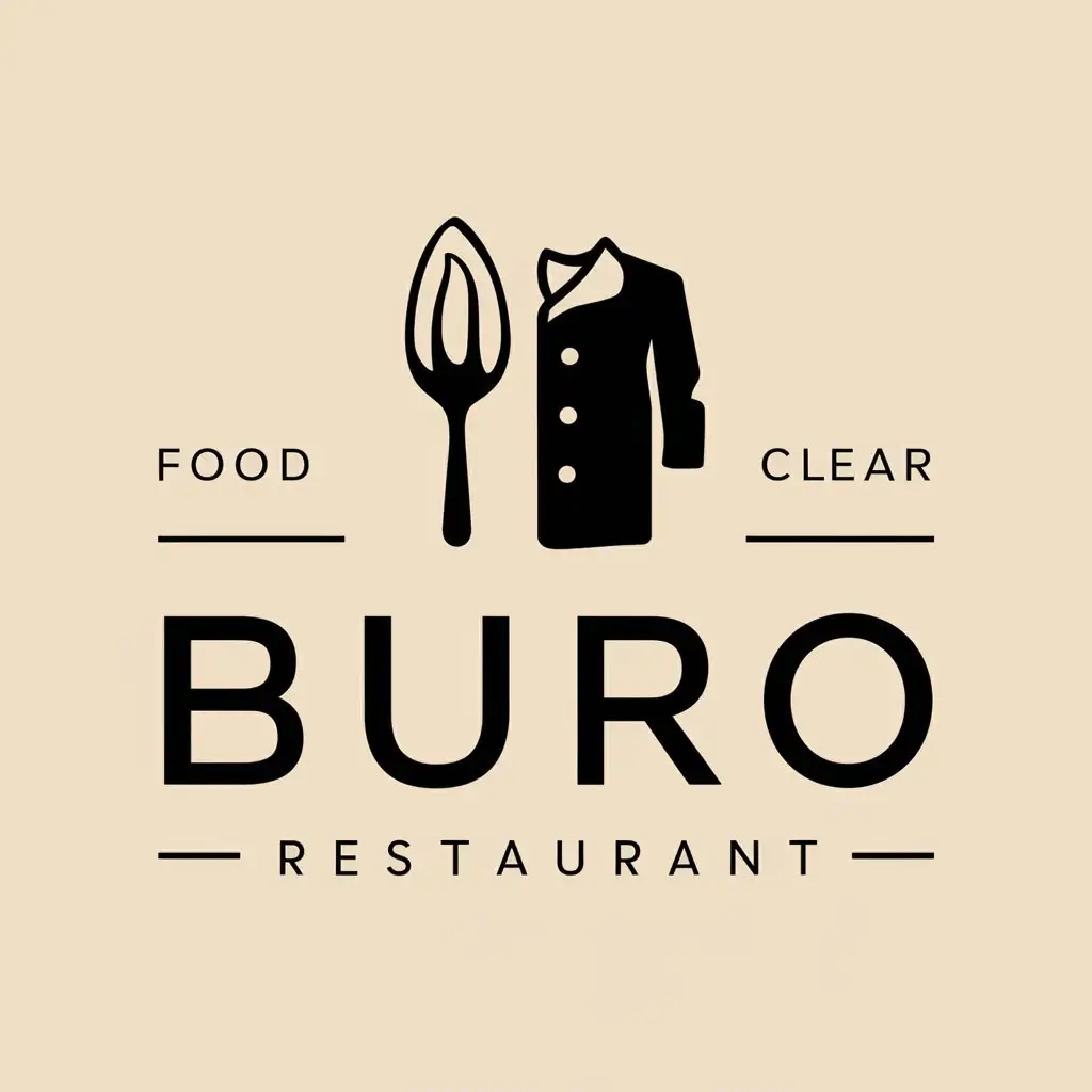 LOGO-Design-for-BURO-Minimalistic-Vector-Design-with-Food-and-Clothing-Theme-in-Red-Black-and-Beige-Colors