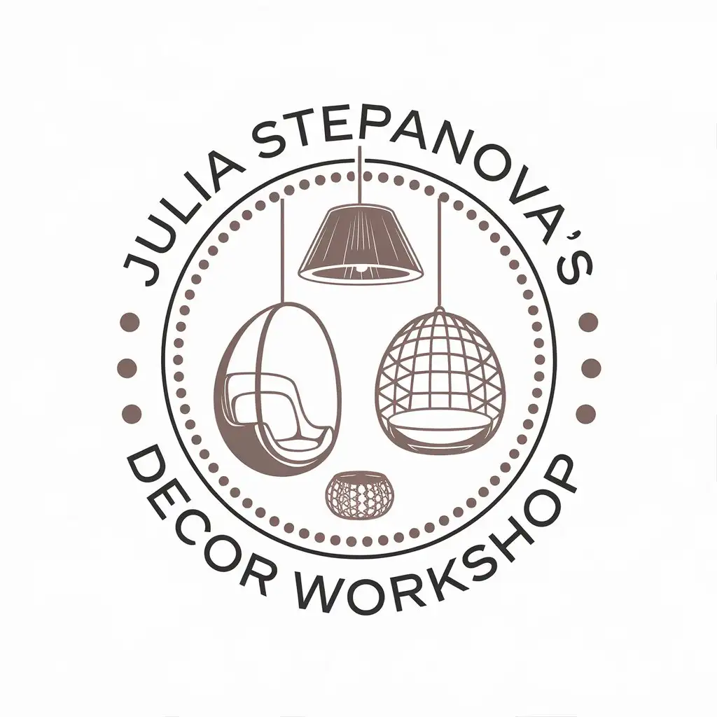 LOGO-Design-For-Julia-Stepanovas-Decor-Workshop-Elegant-Lamp-Shade-and-Cozy-Egg-Chair-Theme