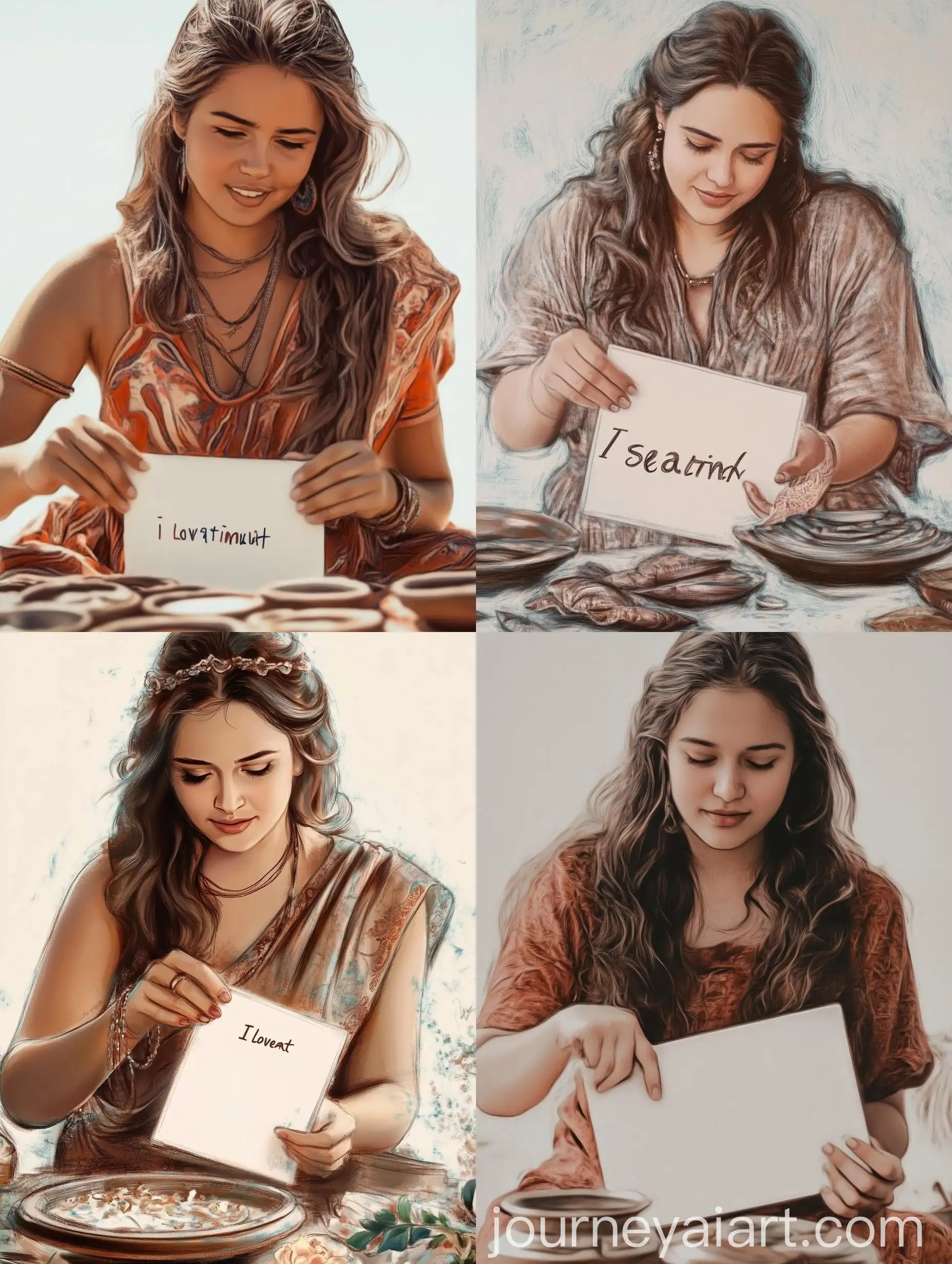 Bohemian-Girl-Holding-I-Love-Seaart-Infinity-White-Board