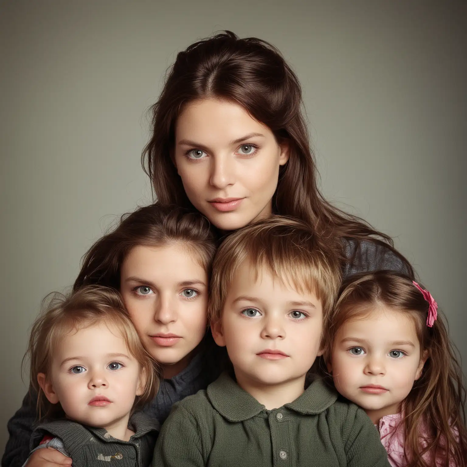 Family-Portrait-of-Parents-and-Three-Children