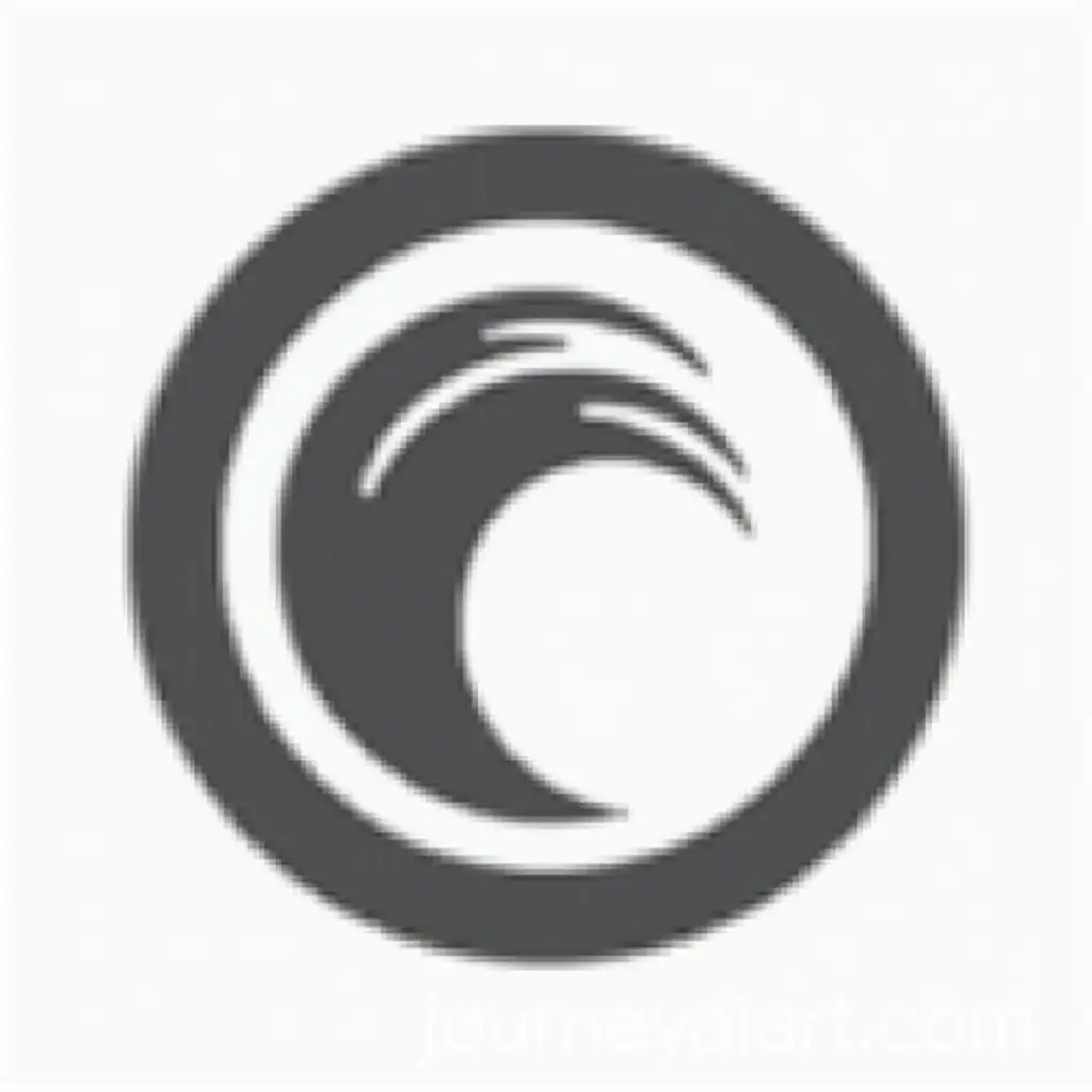 Monochrome-Wave-Logo-with-Sharp-Corners-in-Circular-Shape