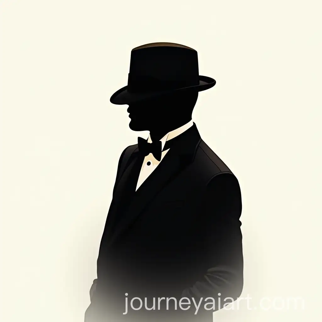Elegant-Gentleman-Silhouette-in-Tailored-Suit-and-Fedora-Hat