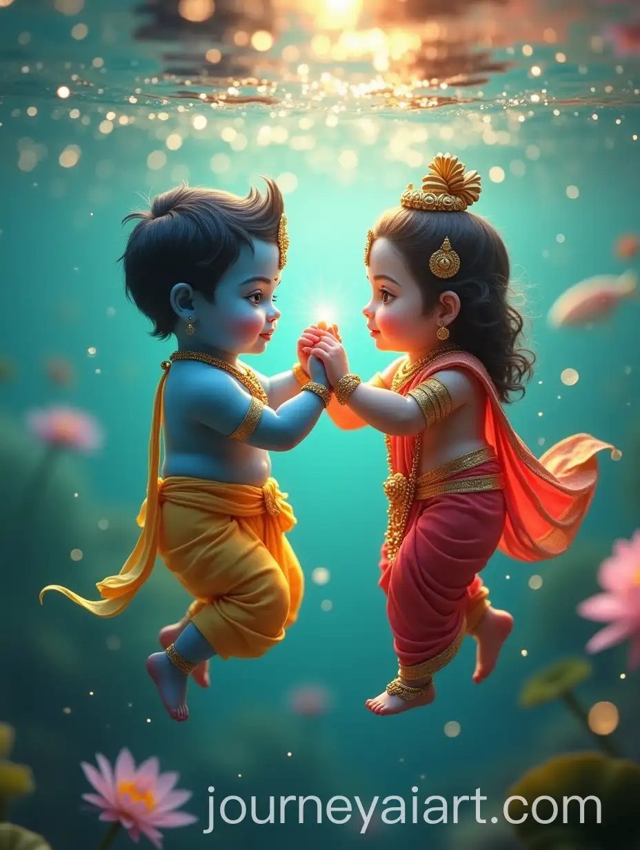 Baby-Lord-Narayan-and-Goddess-Lakshmi-Celebrating-Valentines-Day-Underwater
