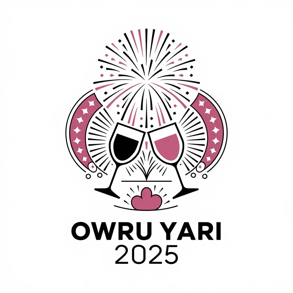 LOGO Design for Owru Yari 2025 Fireworks Wine Glasses with Complex Elements