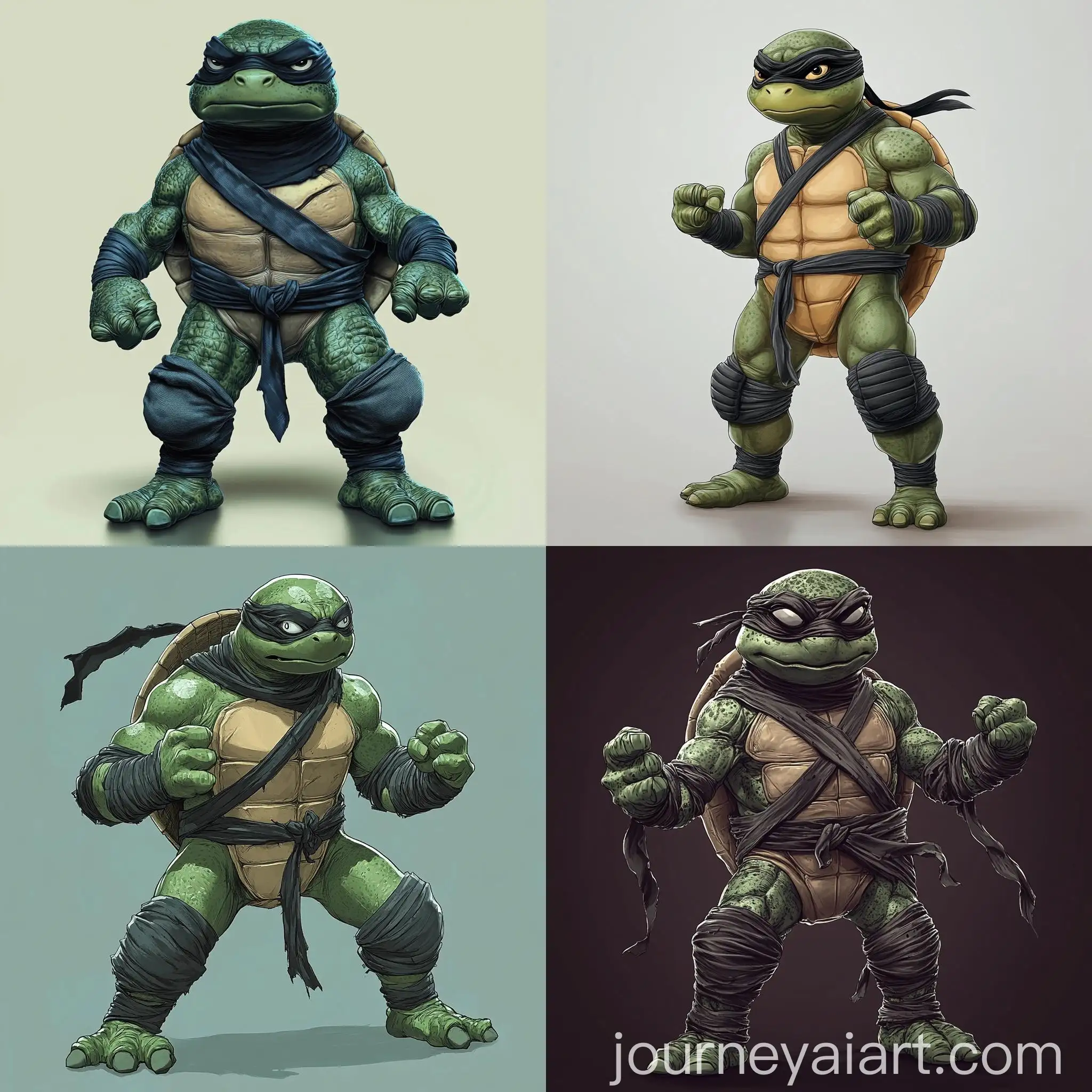 Cartoon-Mutant-Ninja-Turtle-with-Bandana-and-Kneepads