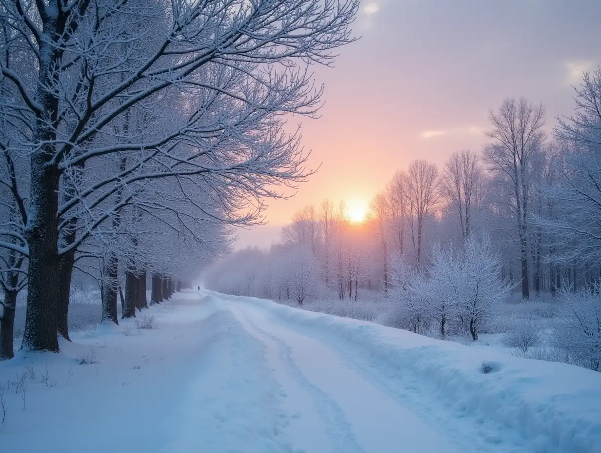 Winter-Evening-Snowfall-Majestic-Trees-in-a-Serene-Landscape