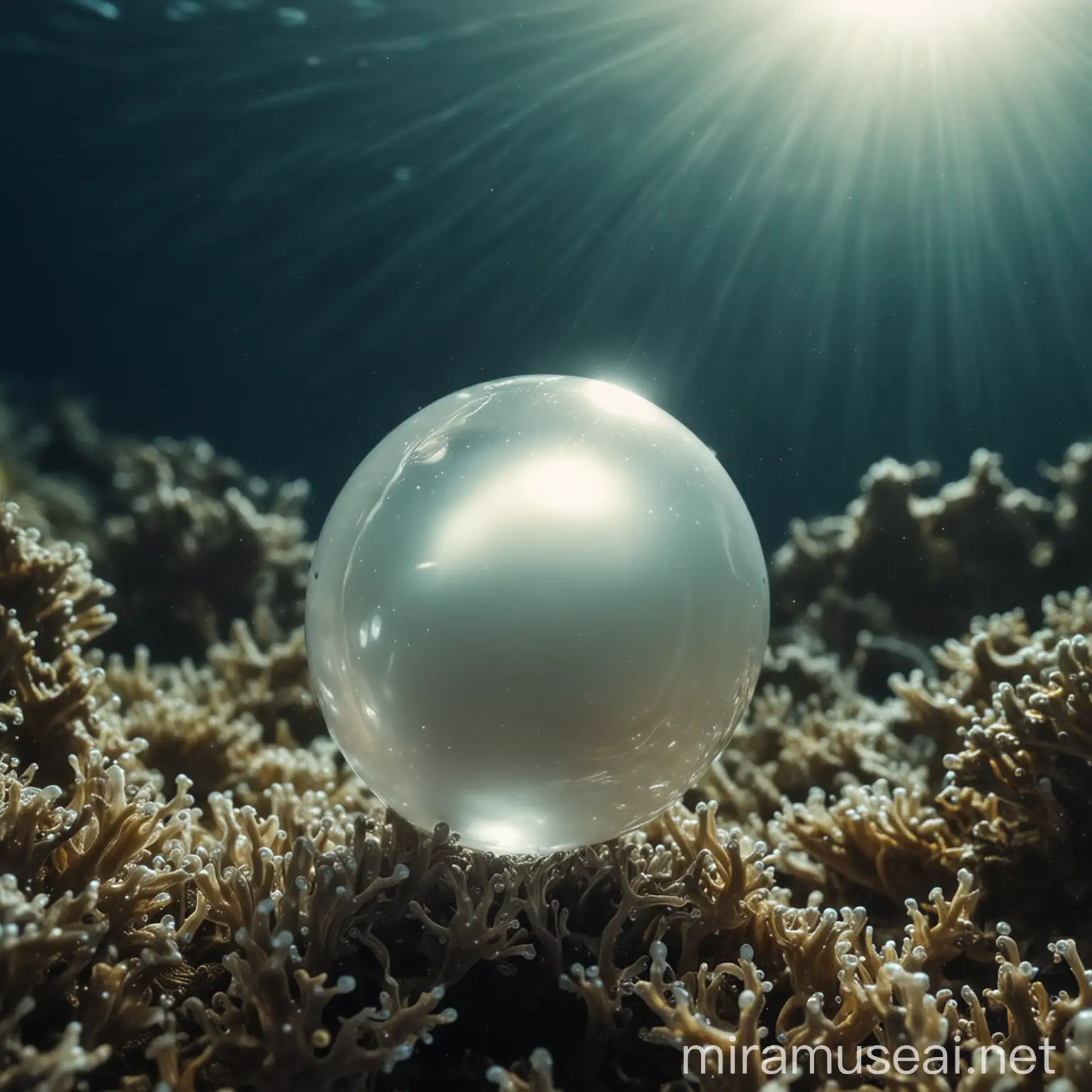 Shiny Pearl Resting on Ocean Floor