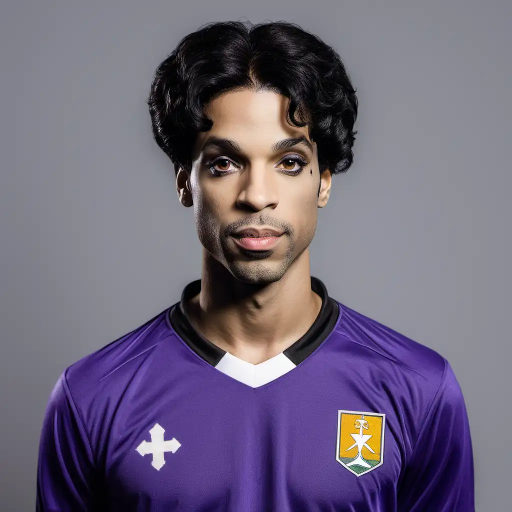 Young Prince Playing Soccer in Portrait Style