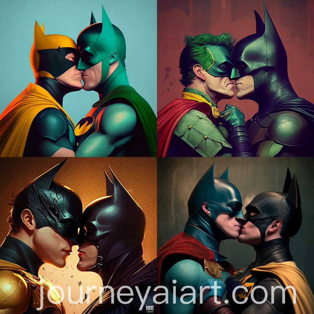 Batman-and-Robin-Kissing-Artwork-in-Square-Format
