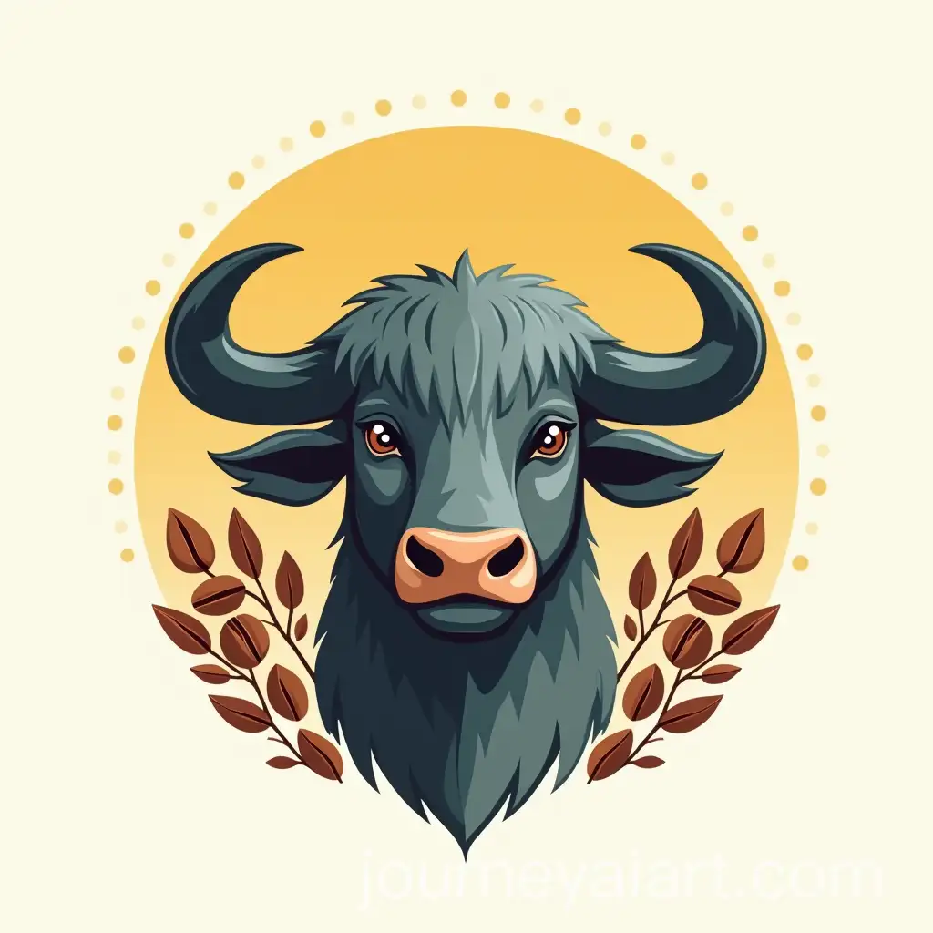 Logo-Design-for-Quality-Cafe-Coffee-Shop-with-Buffalo-Head-and-Artistic-Coffee-Beans