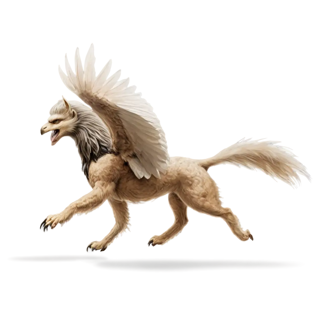 Graceful-Griffon-PNG-Captivating-Side-View-Illustration