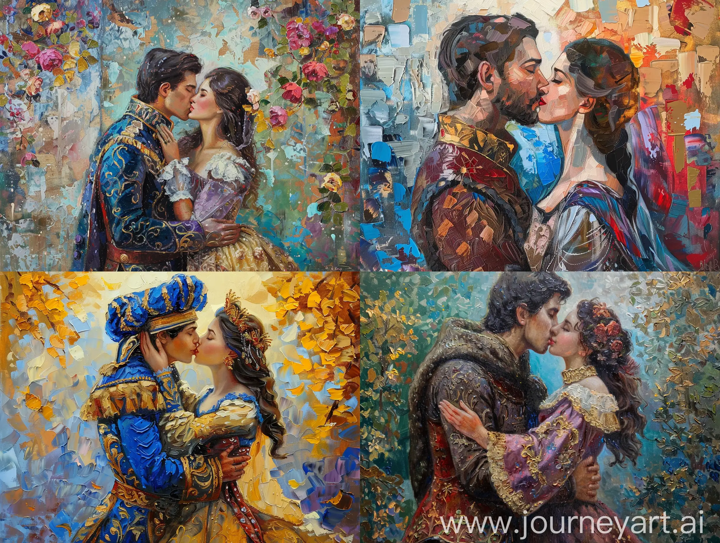 Romantic-Prince-and-Princess-Kiss-in-Zurab-Tsereteli-Style