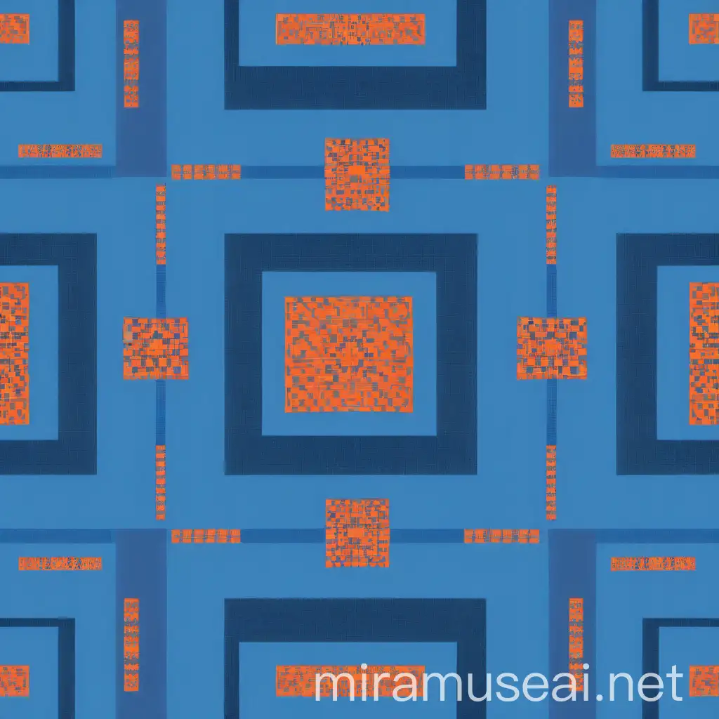 Modern Geometric Pattern with Blue and Orange Rectangles