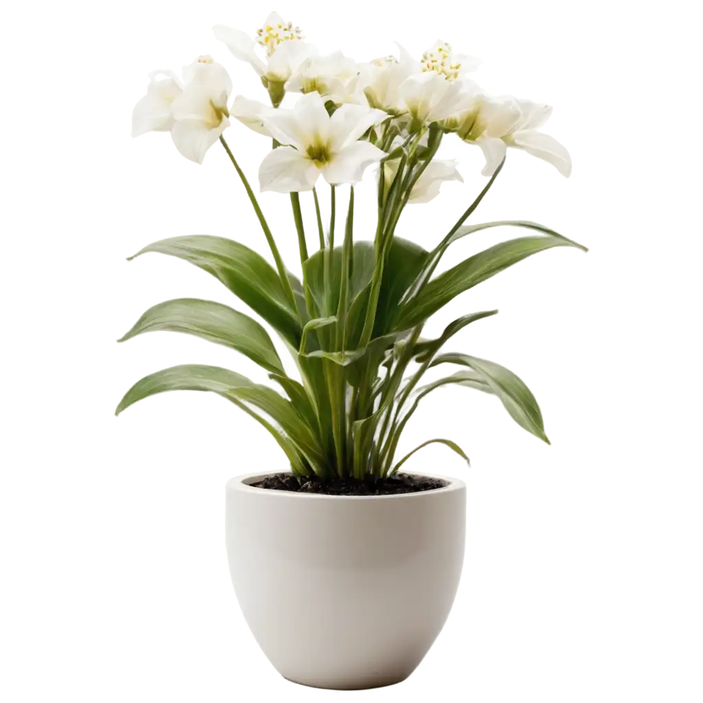 Enhance-Your-Space-with-Elegance-Beautiful-Floor-Flower-in-a-White-Pot-PNG-Image