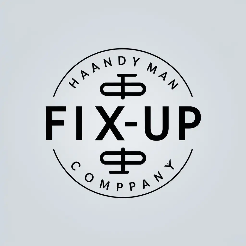 LOGO Design for Fixup Handy Man Company Minimalistic Style with Clear Background