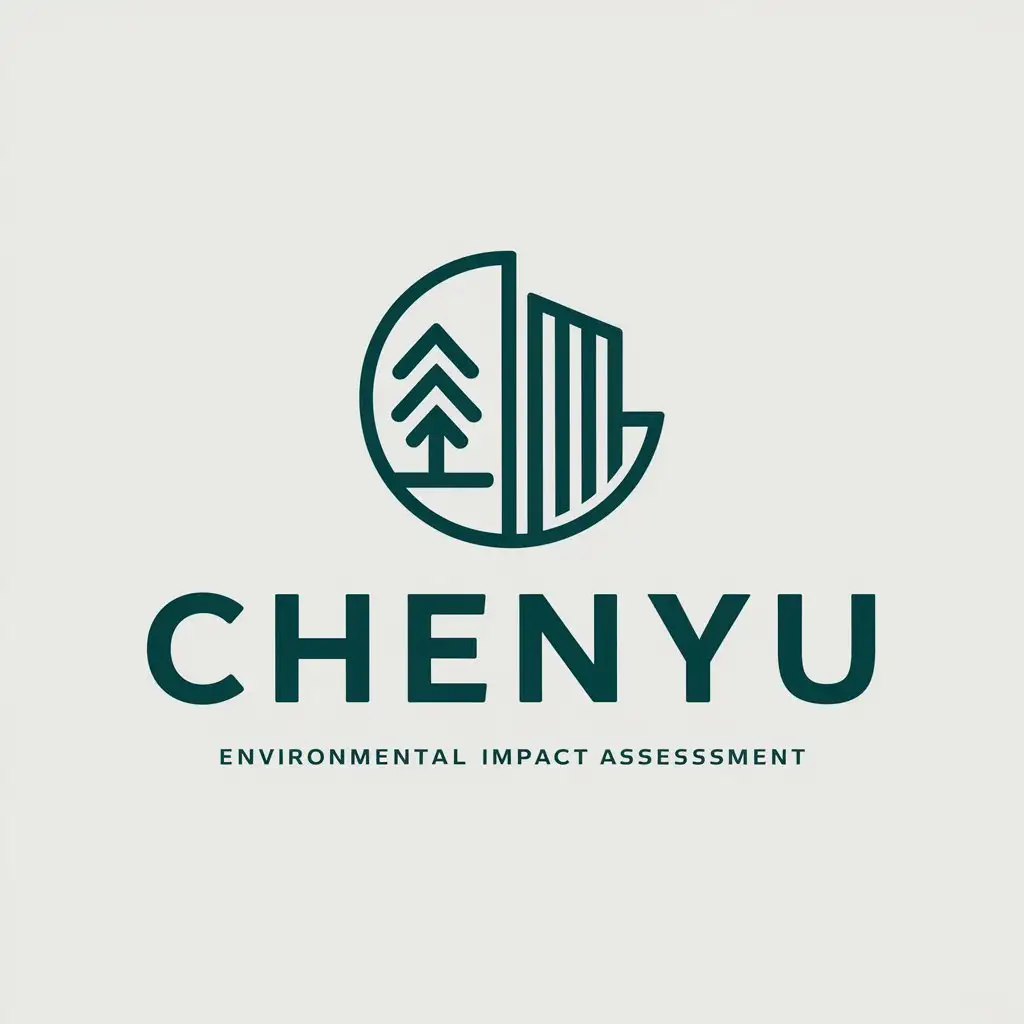 LOGO Design for CHENYU Vector Design with Environmental Impact Assessment Symbol for Construction Industry